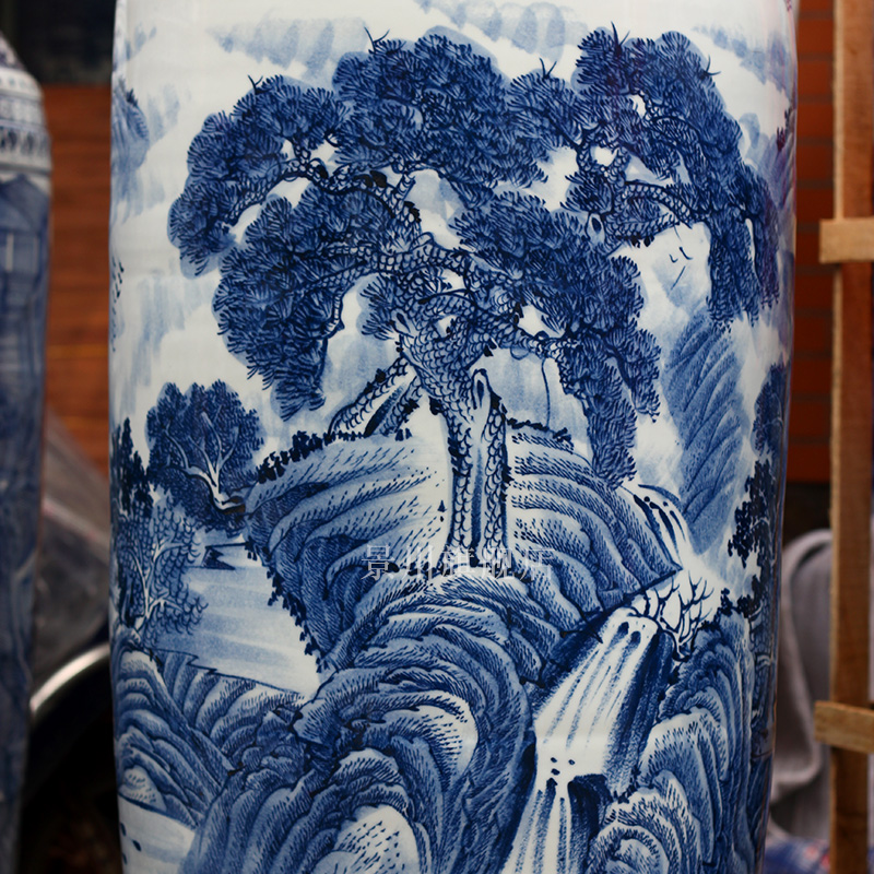 Jingdezhen blue and white porcelain antique hand - made ceramics vase splendid was the French hotel living room accessories furnishing articles