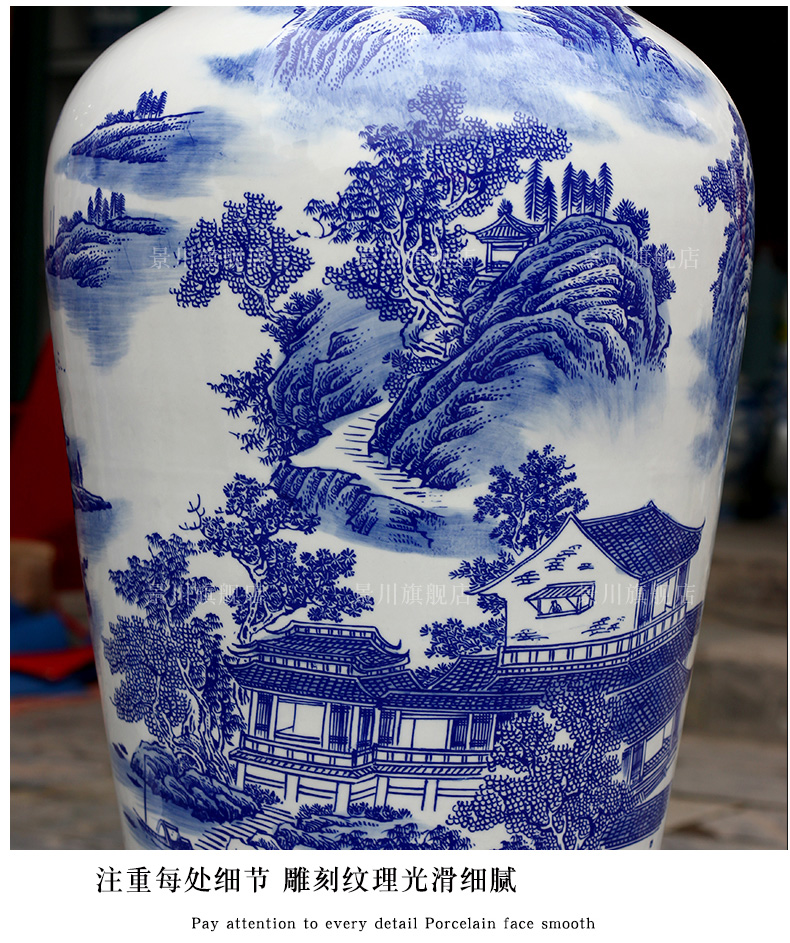 Jingdezhen ceramic hand - made yunshan xiufeng figure of large vases, sitting room of Chinese style household furnishing articles office accessories