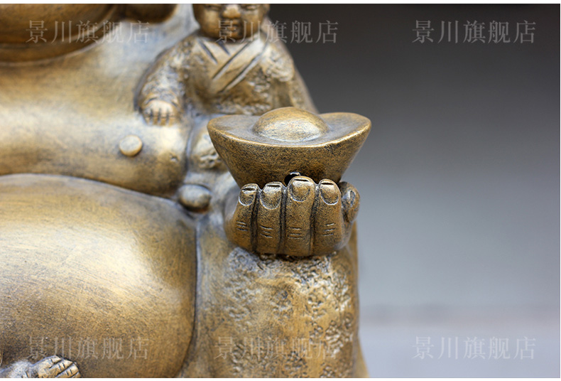 Jingdezhen ceramic engraving smiling Buddha maitreya shop hotel mesa desktop large furnishing articles and heavily Buddha