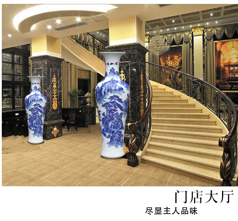 Jingdezhen ceramic hand - made yunshan xiufeng figure of large vases, sitting room of Chinese style household furnishing articles office accessories