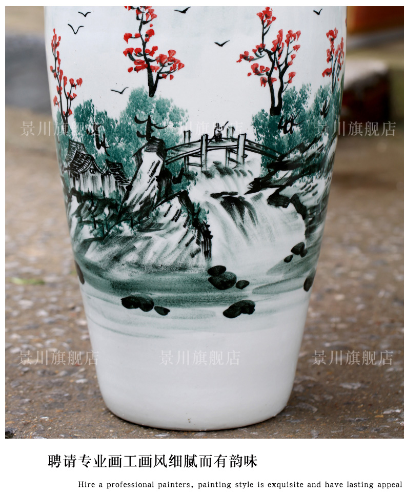 Blue and white porcelain of jingdezhen ceramic hand - made splendid sunvo flower arranging landing big vase 90 cm high home furnishing articles in the living room