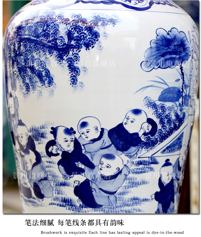 The sitting room of large ceramic vase hand - made lad jingdezhen porcelain porcelain gifts big yards place decoration