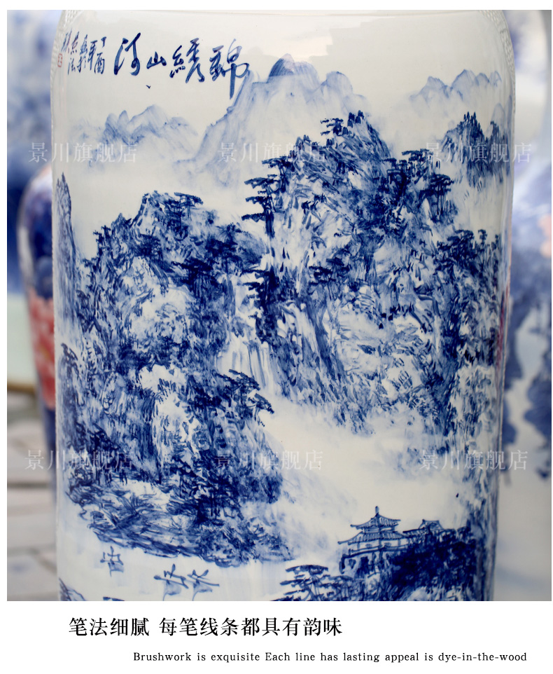 Jingdezhen porcelain has a long history in the hand - made ceramics from the sitting room of large vase hotel furnishing articles shop decoration