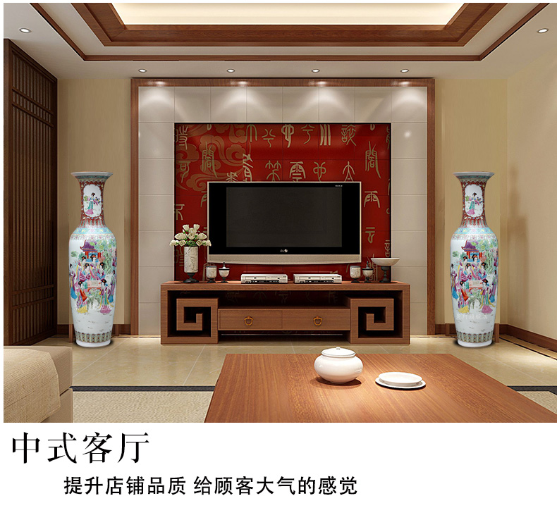 Jingdezhen ceramic hand - made pastel had large vases, home sitting room hotel Chinese flower arranging furnishing articles