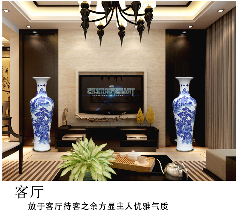 Jingdezhen ceramic hand - made yunshan xiufeng figure of large vases, sitting room of Chinese style household furnishing articles office accessories