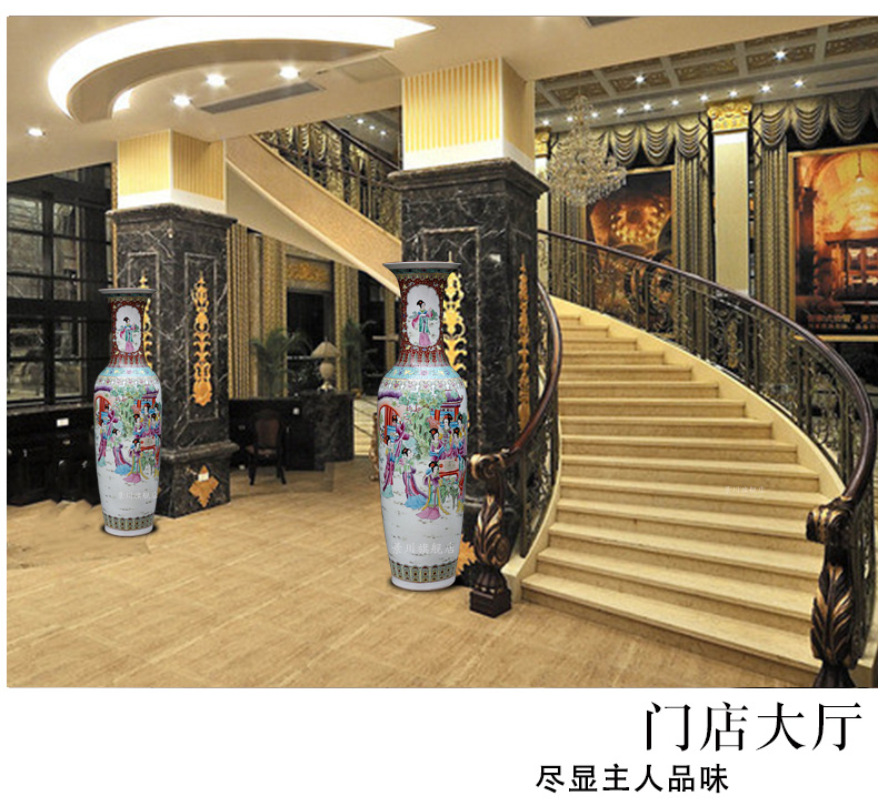 Jingdezhen ceramic hand - made pastel had large vases, home sitting room hotel Chinese flower arranging furnishing articles