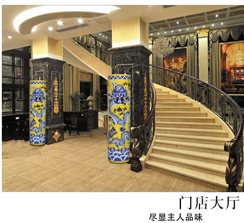 Jingdezhen ceramics carved dragon huanglong landing big vase in days hotel the opened a housewarming gift furnishing articles