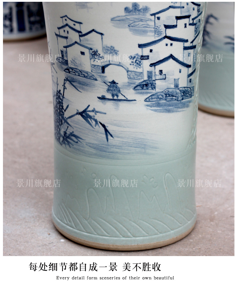 Jingdezhen porcelain chinaware is the household living room floor big vase store decoration furnishing articles