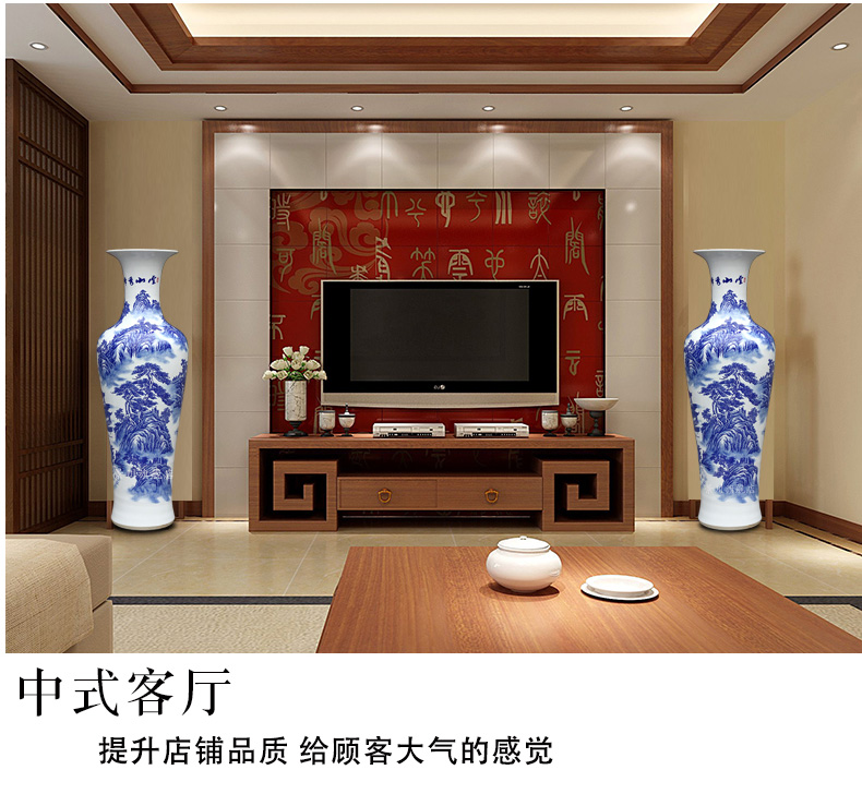 Jingdezhen ceramic hand - made yunshan xiufeng figure of large vases, sitting room of Chinese style household furnishing articles office accessories