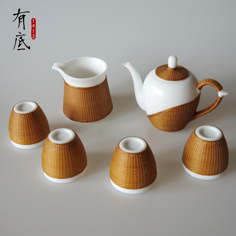 中國美術 古玩 竹丝扣瓷 竹編茶入 茶叶罐2点 茶道具 O1CN016sfZzG2CvzqZ3ChgI_!!