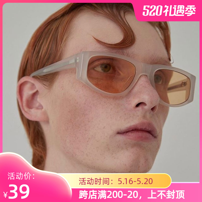 Transparent light tea color European and American Sunglasses male cycling American retro outdoor y2K Millennium wind sunglasses female sports