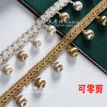 Curtain beads lace accessories decorative accessories silk-wrapped wooden beads French simple modern window screen pendant standing edge embellishment