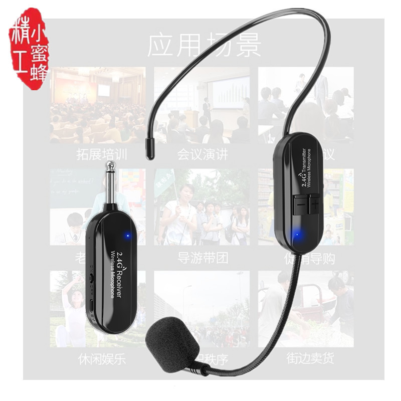 New 2.4g Wireless Headset Microphone Little Bee Amplifier Headset for Teachers to Use in Class