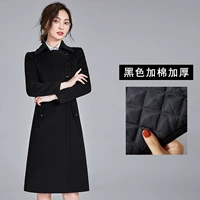 Черное шерстяное пальто