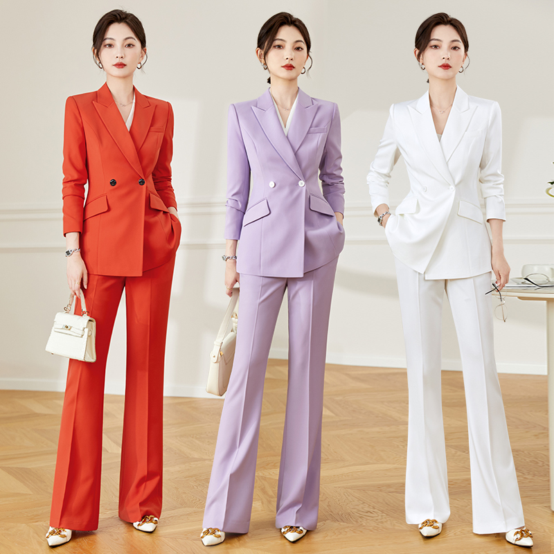 Purple Suit Set for Women, Summer Light Luxury High-End Drape Casual Blazer, Work Attire, Professional Formal Wear