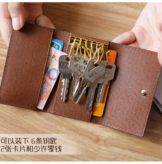 2018 mới châu Âu và Mỹ retro cao cấp xe chìa khóa túi xách nữ chìa khóa túi chìa khóa thẻ nam đa chức năng ví móc chìa khóa nữ