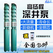 Deep well pump high lift multi-stage three-phase 380v deep water pump large flow can not burn agricultural irrigation pumping submersible pump