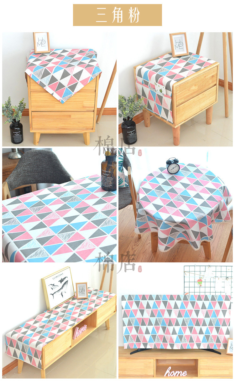 in lưới nhà máy bảng phong cách cà phê bảng vải khăn trải bàn vải nordic Tablecloth vải bông hình chữ nhật tròn bàn - Khăn trải bàn khăn trải bàn trắng trơn