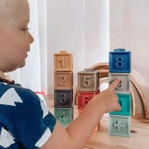 Export Nordic baby pinchle soft building blocks toys 0-1 year old baby animal relief soft building blocks can be chewed