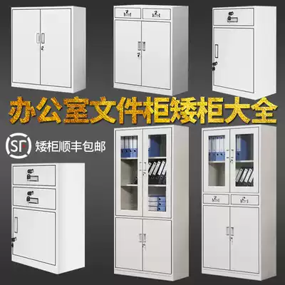 Office short cabinet filing cabinet iron cabinet balcony storage data Cabinet filing cabinet storage cabinet drawer with lock small cabinet