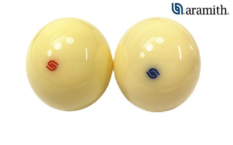 (Yalemei) American black 8 large crystal cue ball 57 2MM white ball blue red Chinese billiards cue ball