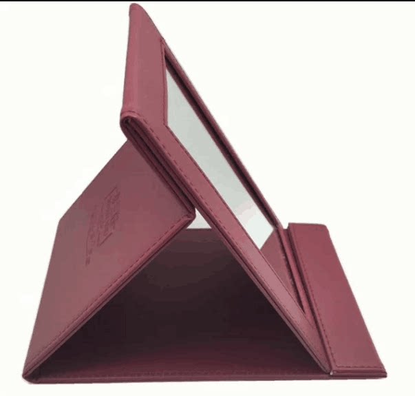 New era Guozhen Xianglan Pavilion Cosmetic Mirror Folding Beauty Mirror Portable pu Leather Mirror with Xianglan Pavilion logo