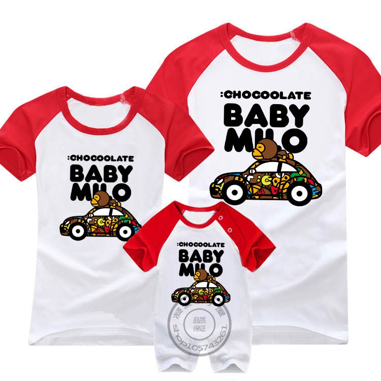 Hàng trăm ánh nắng mặt trời sơ sinh bé sơ sinh bé onesies funwear mùa hè ăn mặc ba đầy đủ gia đình 2018 cotton