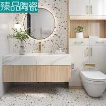 Color water grinding stone floor tiles 600x600 macaron dining room non-slip imitation antique tile restaurant matt wall brick