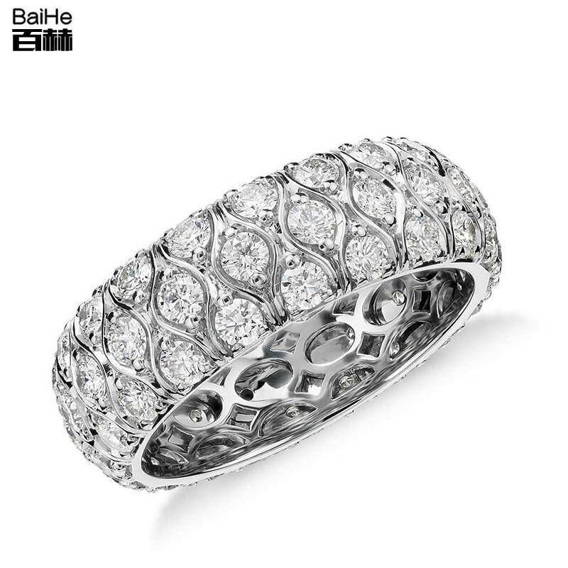 18K Gold Diamond Proposal Full Diamond Row Ring Full Diamond Ring Row Row Female Three Row Full Circle Diamond Ring Platinum Custom