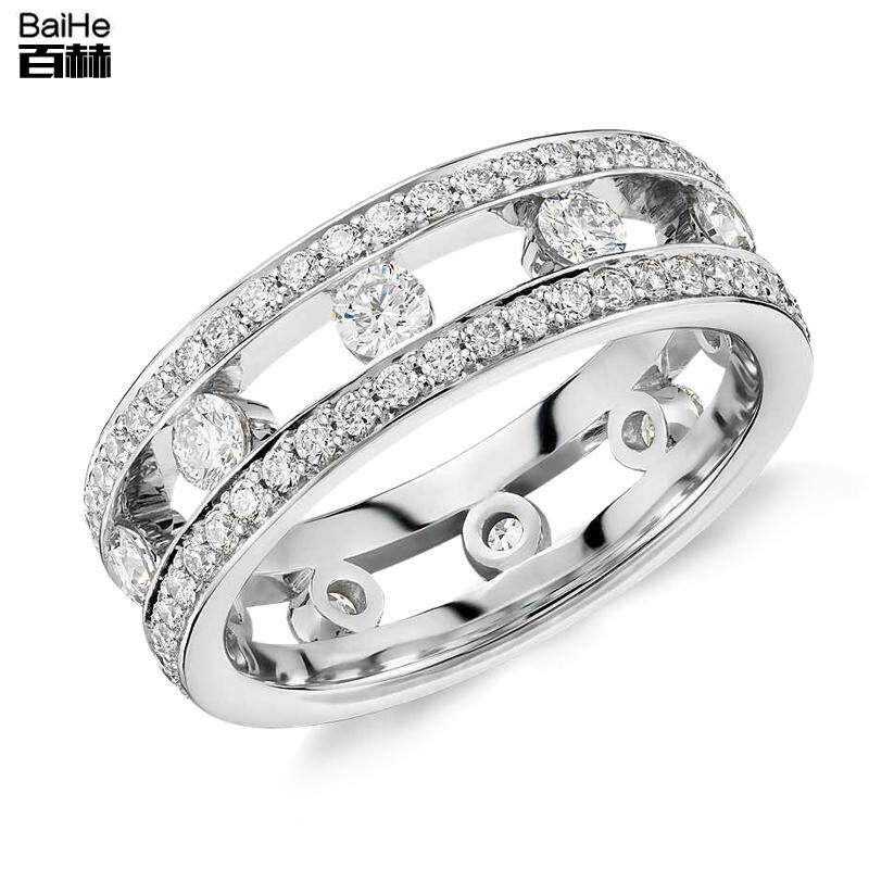 18K gold courting wedding diamond platoon ring full drill full drilling and drilling ring female hollowed-out pattern drilling ring