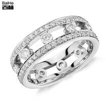 18K gold courting wedding diamond platoon ring full drill full drilling and drilling ring female hollowed-out pattern drilling ring