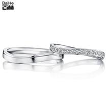 18K gold torsion arm row inlaid diamond ring marriage proposal wedding diamond ring couple ring diamond ring female custom Platinum