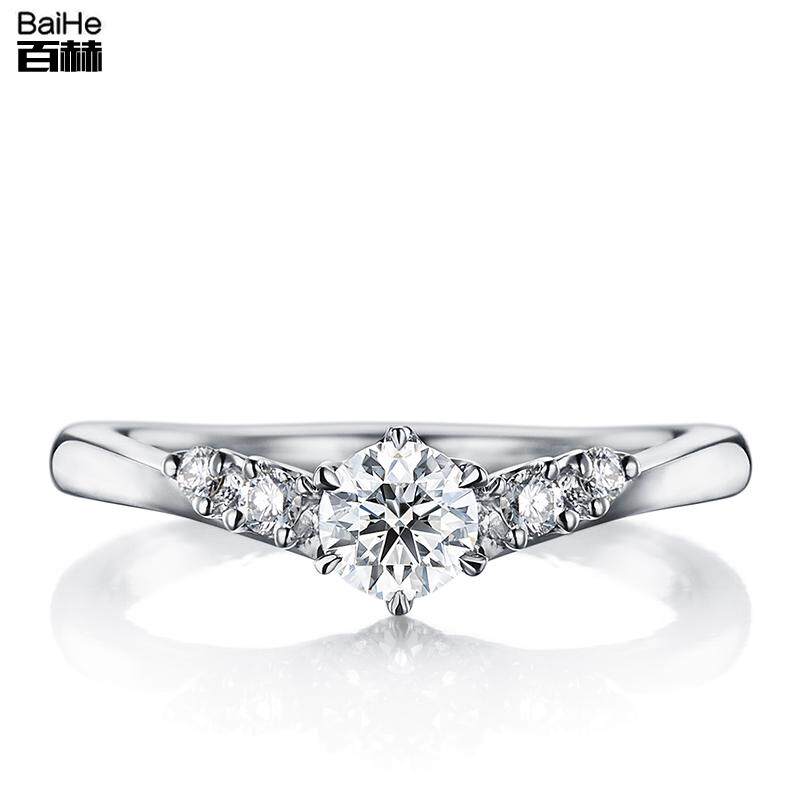 18K gold V word row inlaid diamond ring show gas explicit drilling courting wedding wedding engagement drill ring female drill ring customizable