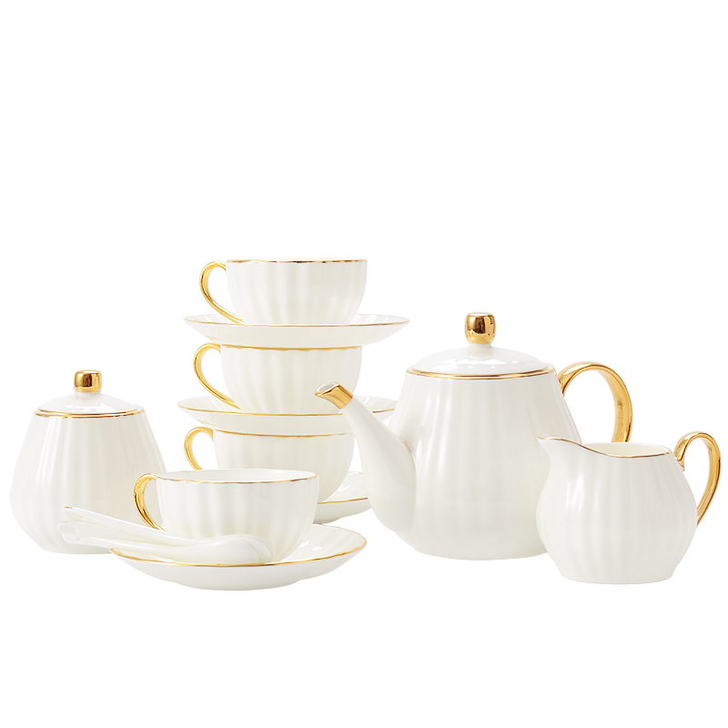 R nine head 15 European coffee set contracted white porcelain ipads China tea set four cups and saucers home sitting room
