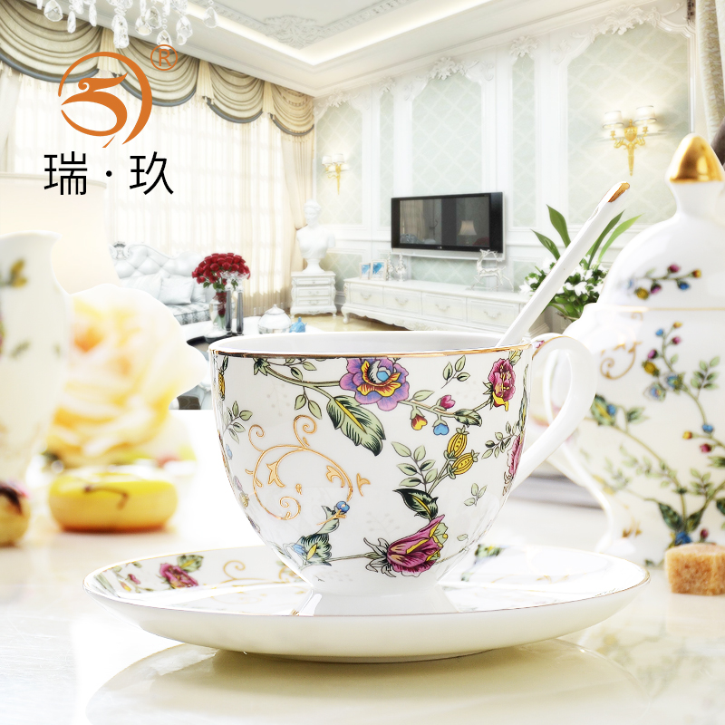 Delicate Chinese style up phnom penh ipads China coffee cups and saucers on the afternoon of household ipads China cups disc ceramic cups dish with a spoon