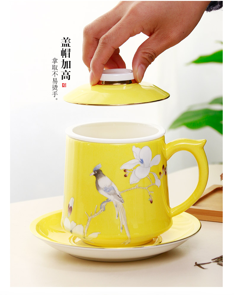 Hand - made fine ipads China cup) filter cup of belt filter glass cup tea high - capacity ceramic cup gift boxes