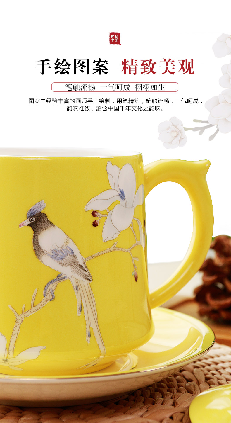 Hand - made fine ipads China cup) filter cup of belt filter glass cup tea high - capacity ceramic cup gift boxes