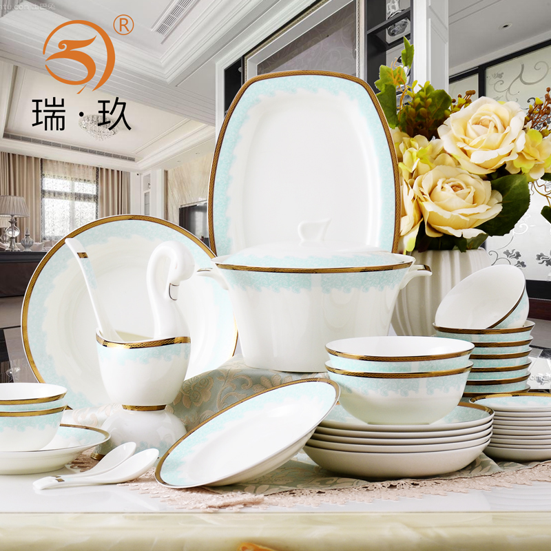 Up Phnom penh anaglyph 60 skull porcelain tableware suit villa dish between example combination of ipads porcelain ceramic dishes