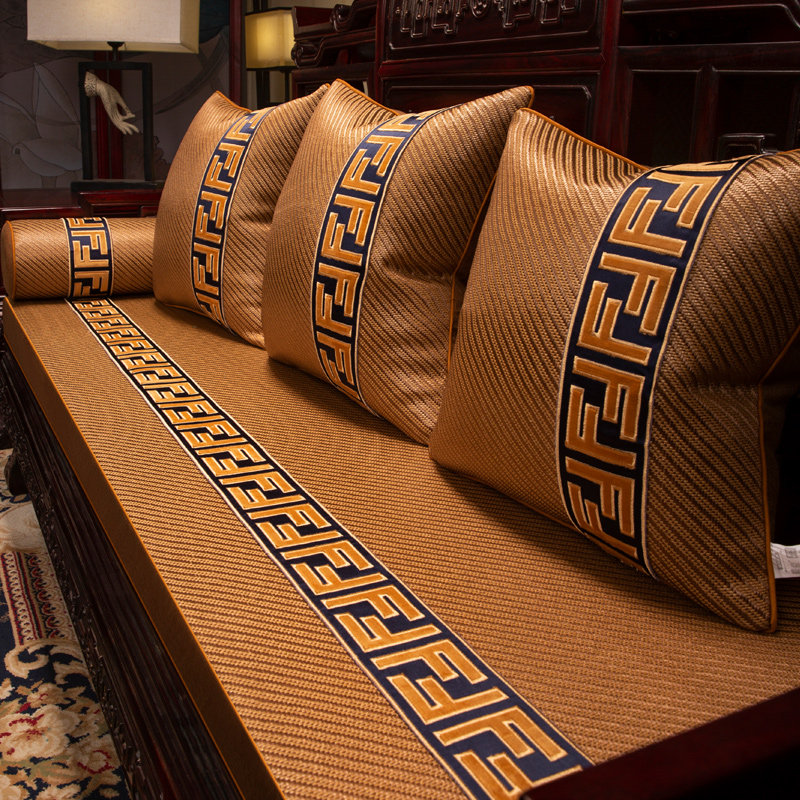 Summer cool mat ice silk sofa cushion non-slip New Chinese solid wood furniture Ice Mat cool cushion Summer seat cushion set to do