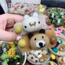 Korean cartoon plush hair rope cute girl net red ins head rope female bear rabbit tie hair rubber band hair ring