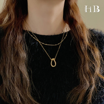 Design sense niche high-end fashion light luxury temperament sweater chain womens autumn and winter 2022 new trendy necklace all-match