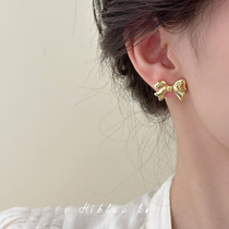 Farstyle Niche Design Sensation Superior Golden Butterfly Knot Earrings Woman Temperament Superior Affection Color Unique Earnail Earrings