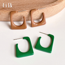 South Korea East Gate square geometric earrings niche temperament Net red earrings female 2021 New Tide fashion Wild