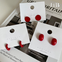 New Year red high-grade earrings female 2021 New Tide fashion wild Korean temperament Net red earrings
