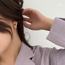 South Korea East Gate new earrings simple cold wind retro Europe and America 925 silver pin ring ring earrings metal earrings