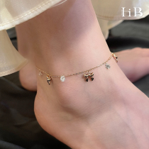 Sea Blue Blue Ins Small Crowd Design Superior Butterfly Junction Water Drilling Mesh Red Foot Chain Women 2022 New Tidal Foot Chain