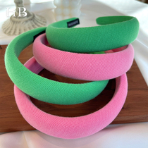 Han Style Pink High Cranial Top Sponge Hair Stirrup 2022 Net Red New Female Summer Day Outside Wearing Headwear Head Stirrup Hairpin