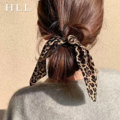 South Korea East Gate Net red hair accessories personality fashion tiger skin BAO WEN oversized bow Hairband Hairband rubber band hair rope
