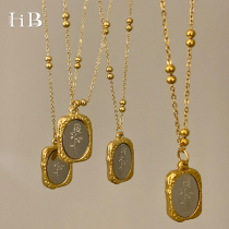 Retro French high-end light luxury rose flower long sweater chain womens autumn and winter design sense niche temperament necklace