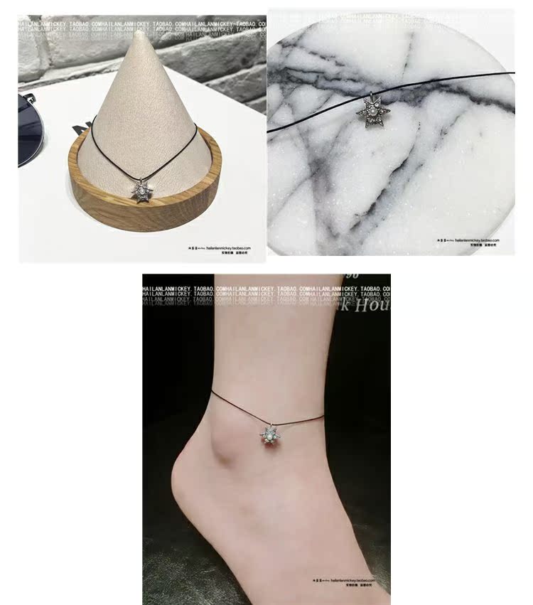 Hàn Quốc phiên bản Hàn Quốc nhỏ ren tươi đôi đa năng thời trang vòng chân đơn giản Tính cách Phụ nữ Nhật Bản và Hàn Quốc chân phụ kiện dây thừng vòng chân cho nữ
